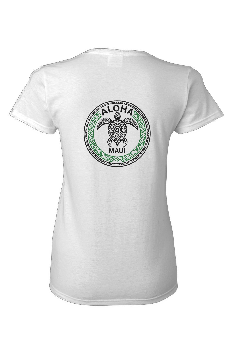 Women's Tribal Turtle Green and Black Cotton T-Shirt