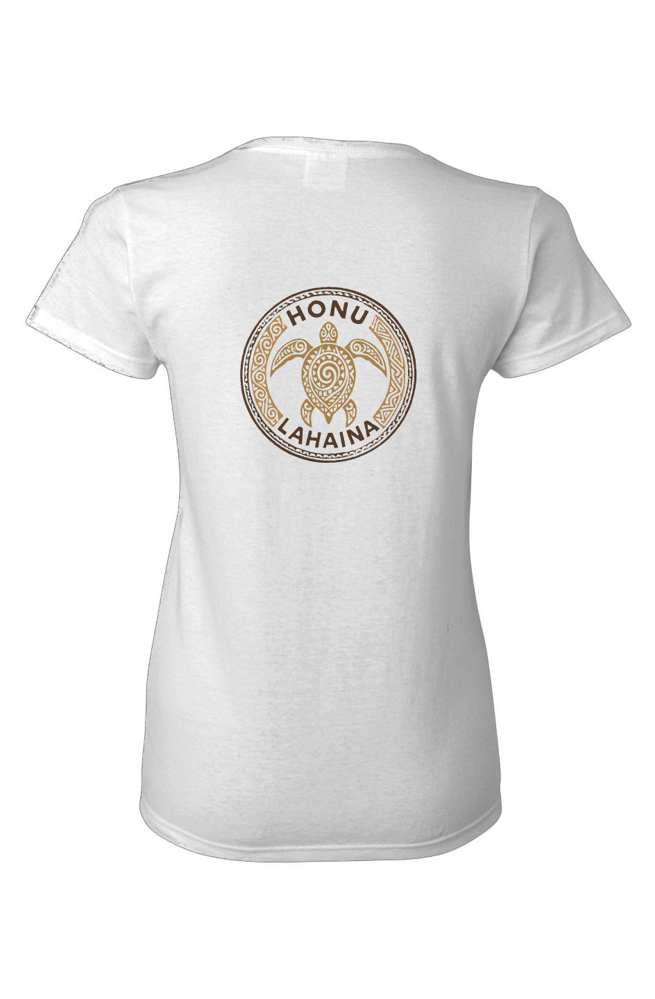 Women's Tribal Turtle Brown and Black Cotton T-Shirt