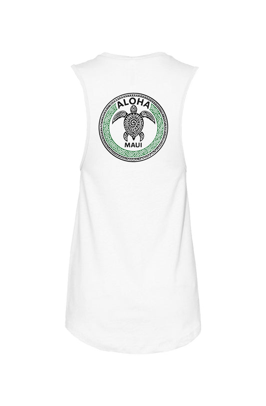 Women's Tribal Turtle Green and Black Tank