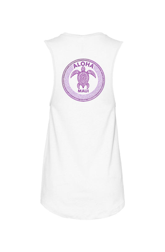 Women's Tribal Turtle Purple and Pink Tank