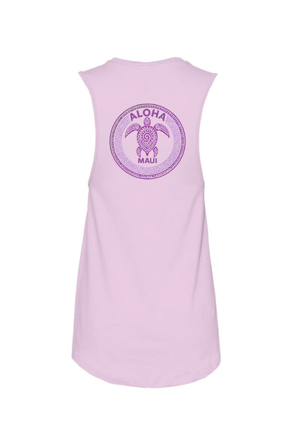 Women's Tribal Turtle Purple and Pink Tank