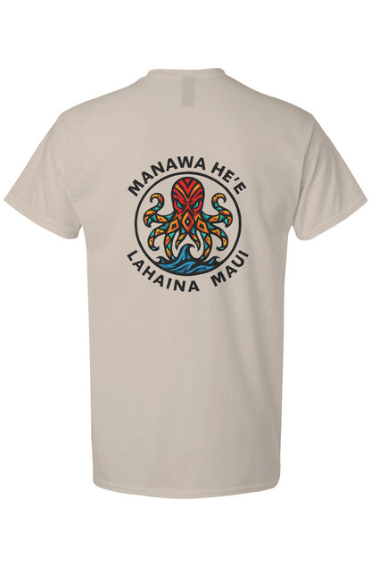 Men's Octopus Red Manawa HE'S Light Cotton T-Shirt