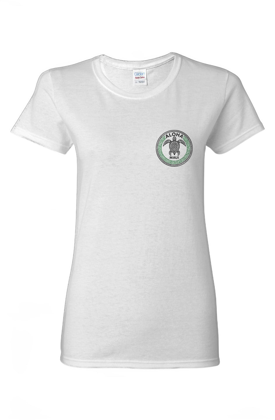 Women's Tribal Turtle Green and Black Cotton T-Shirt