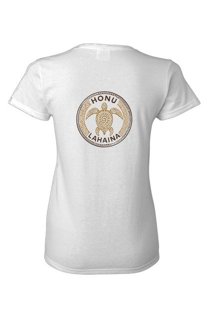 Women's Tribal Turtle Brown and Black Cotton T-Shirt