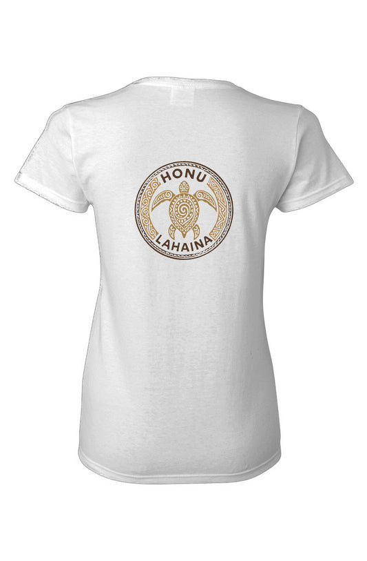 Women's Tribal Turtle Brown and Black Cotton T-Shirt