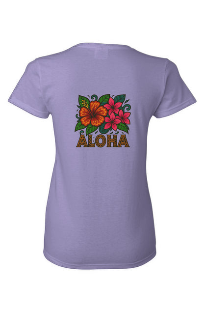 Women's Aloha Flowers Cotton T-Shirt