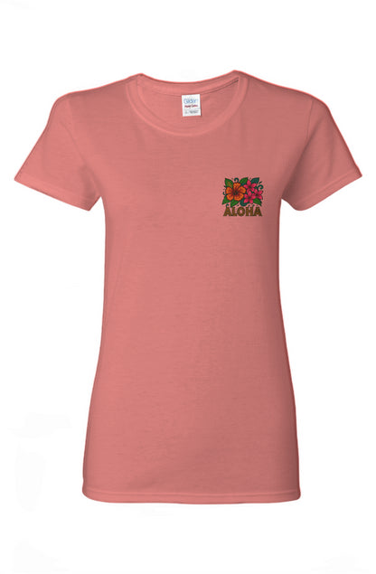 Women's Aloha Flowers Cotton T-Shirt