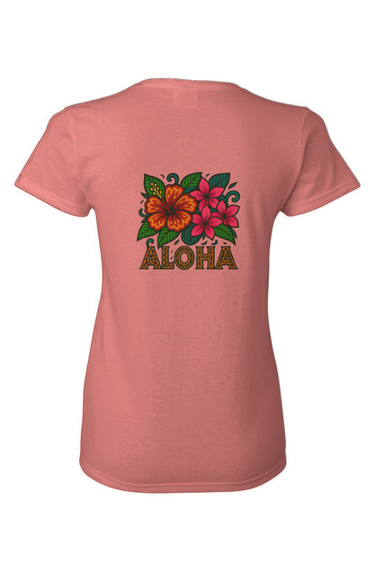 Women's Aloha Flowers Cotton T-Shirt