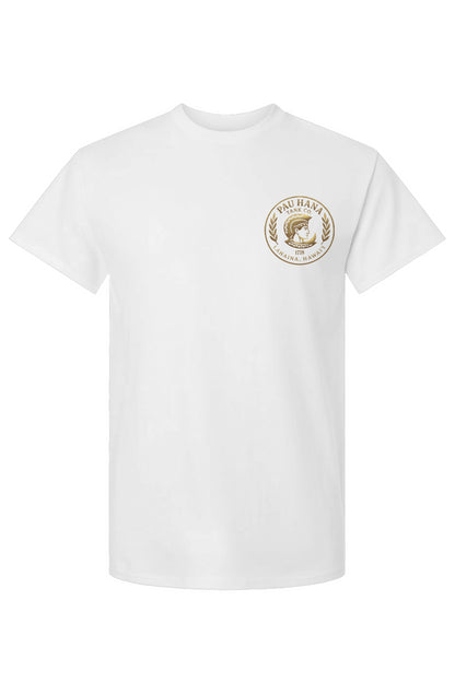 Pau Hana Gold on White Cotton T-Shirt
