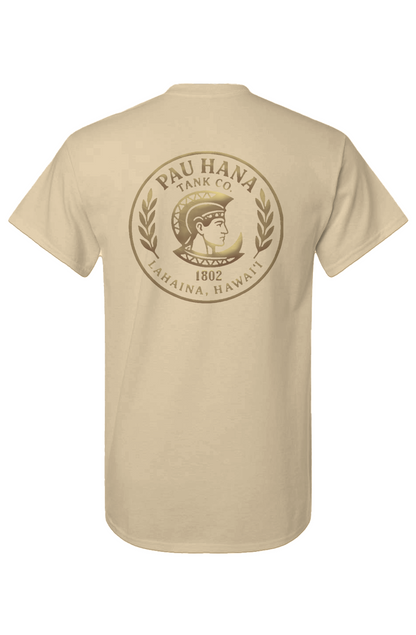 Unisex Pau Hana Corp Logo on Dark Cotton T-Shirt