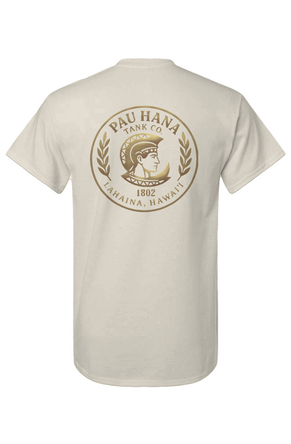 Unisex Pau Hana Corp Logo on Dark Cotton T-Shirt