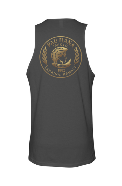 Men's Pau Hana Gold Metal Corp Logo on Cotton Tank top