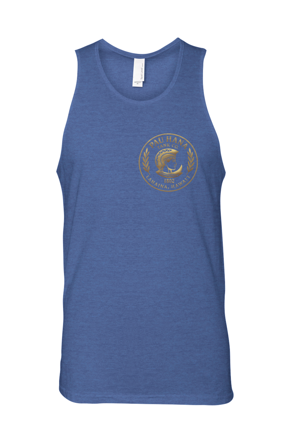 Men's Pau Hana Gold Metal Corp Logo on Cotton Tank top
